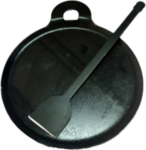 Jayam IRON DOSA TAWA 10" DIA / FLAT DESIGN / RAISED BORDER WITH DOSA TURNER Tawa 26 cm diameter