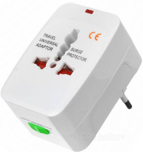 Technology Ahead Universal All in One World Travel Power Adapter Surge Protector Charger Plug AU UK US EU Plug Worldwide Adaptor (White) Worldwide Adaptor