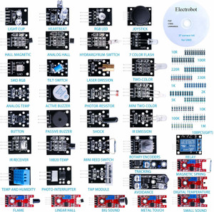 Electrobot 37 in 1 Sensor Modules Kit with Tutorials CD Educational Electronic Hobby Kit