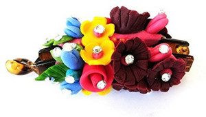 Unique Indian Crafts Hand made Banana Clip With Flower (SKU-UIC-BANANACLIP-128) Banana Clip