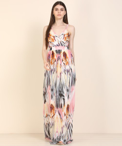 HARPA Women Maxi Multicolor Full Length Dress