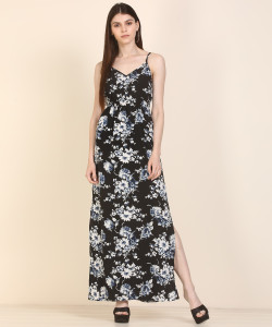 HARPA Women Maxi Black Full Length Dress