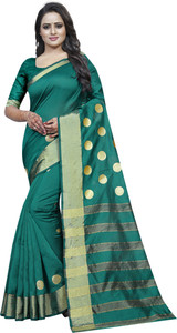 FINE WEAR Embellished Maheshwari Cotton Silk Saree