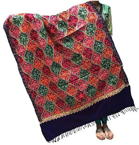 Kashmiri Wool Embroidered Women Shawl