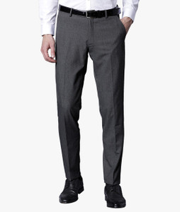 Black Coffee Slim Fit Men Grey Trousers