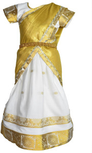 Amirtha Fashion Girls Lehenga Choli Ethnic Wear Solid Lehenga, Choli and Dupatta Set