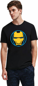 RS Print Printed Men Round Neck Black T-Shirt