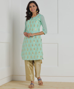 BIBA Women Self Design Straight Kurta