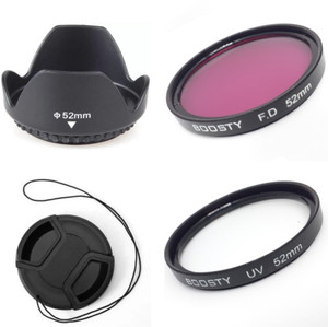 BOOSTY Lens Hood (52 mm, Black) new name is- BOOSTY COMBO 52mm Flower Shape Lens Hood For Nikon D3200 D40 D3000 D5100 D3100 D60 D5000 18-55mm f/3.5-5.6. Lens Hood + uv filter+ lens cap and fld filter( pack of 4)  Lens Hood