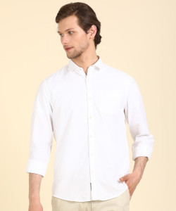 Blackberrys Men Solid Casual White Shirt