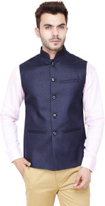 Badoliyasons Sleeveless Self Design Men Jacket