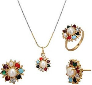 NAKIT Alloy Gold-plated Multicolor Jewellery Set
