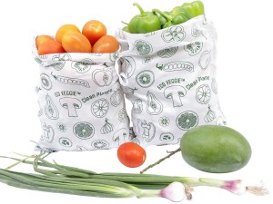 Clean Planet Clean Planet Eco Veggie (Fruits & veggie )- Reusable Fridge Bags for Vegetables and Fruits Pack of 2 Grocery Bags