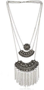 Fashion Factory Oxidized Silver Choker for women and girl Silver Plated Alloy Choker