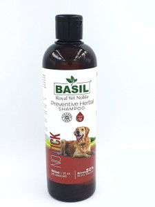 BASIL NO TICK Preventive Herbal Pet Shampoo Hypoallergenic, Conditioning, Anti-microbial, Flea and Tick Infused with Basil Oil Dog Shampoo
