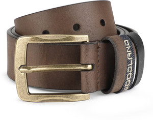 WOODLAND Men Brown Genuine Leather Belt BROWN Price in India 