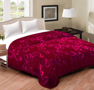 Deeksha Floral Double Mink Blanket for  Heavy Winter