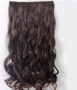 Styllofy Natural Brown Curly 5 Clip Hair Extension