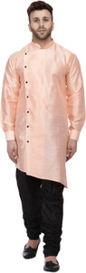 JIHUZUR Men Self Design Asymmetric Kurta