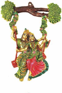 KridayKraft Radha Krishna Jhulla Wall Hanging,Radha Krishna Metal Statue showpiece,Radha Krishna Murti For Home,Office Decor,Gift Article,Birthday gift,Anniversary gift,Return gift,Wedding gift... Decorative Showpiece  -  31 cm