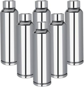 Apeiron स्टेनलेस स्टील फ्रिज पानी की बोतल सिल्वर (6 का पैक) 1000 ml बॉटल