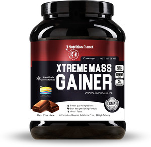 Nutrition Planet Xtreme Mass Gainer With Added DigeZyme, Chocolate, 3 kg Weight Gainers/Mass Gainers