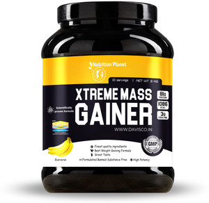 Nutrition Planet Xtreme Mass Gainer With Added DigeZyme®, Banana, 3 kg Weight Gainers/Mass Gainers