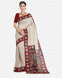 Divastri Printed Kalamkari Art Silk Saree