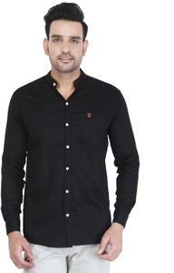 FUBAR Men Solid Casual Black Shirt