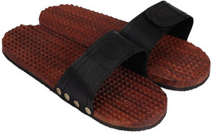 Karigar Creations Women Pure Sheesham wood wooden chapal Acupressure Foot/Feet Massager Slippers Slides Slides