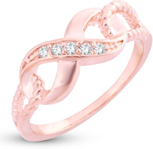 Sukkhi Stunning Infinity knot Valentine Gold Plated Ring Alloy Cubic Zirconia Gold Plated Ring
