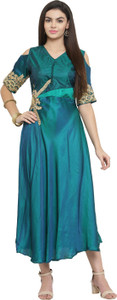 AD4U Women Solid Anarkali Kurta