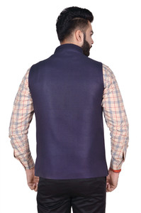 OORA Sleeveless Self Design Men Jacket