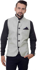 OORA Sleeveless Self Design Men Jacket