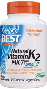 Doctor's Best Natural Vitamin K2 Mk-7 with Menaq7 100Mcg - 60 Capsules