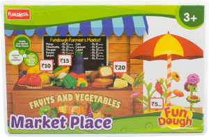 Funskool-Fundoh MARKETPLACE, Mould a variety of Fruits, Veggies, Bakery products and Flowers, Sell them in market place