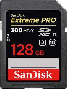 SanDisk SDSDXPK-128G-GN4IN Extreme Pro 128 GB SDXC Class 10 300 Mbps Memory Card Compatible with Camera, Tablet, Mobile SanDisk