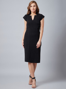 ATHENA Women Sheath Black Knee Length Dress