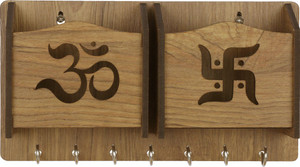 सुवेहार्ट्स MN_OmSwastikWT_ लकड़ी की होल्डर