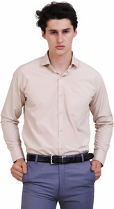 Appel Touch Men Solid Formal Beige Shirt