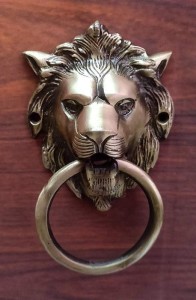 YES I CAN Lion Mouth Brass Door Knocker (Antique Brass) Brass Door Knocker