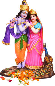 Matchless Gifts Sai Amrut Radha Krishna with Peacock (Height :20Cms) Decorative Showpiece  -  20 cm