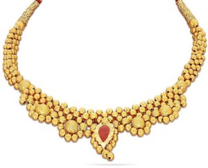 Candere by Kalyan Jewellers FKN07722K Choker Yellow Gold Precious Necklace