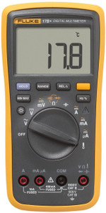 FLUKE 17B+ Digital Multimeter LCD Clamp AC DC Voltage Current AMP OHM Tester Analog Multimeter