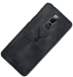 MOBILOVE Back Cover for Oppo F11 Pro | Deer Pattern Cloth Texture Leather Finish Soft Fabric Case Hybrid Protective
