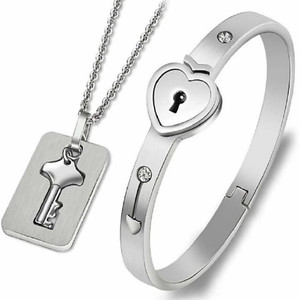 Tiptop Stainless Steel Crystal Silver Coated Bracelet