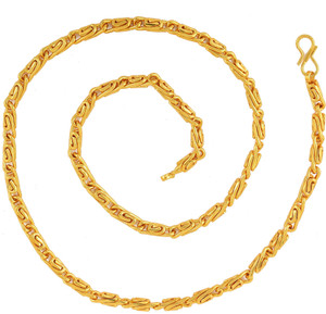 Dzinetrendz DzineTrendz Brass Gold plated Interlink round body jewellery chain Men women Gold-plated Plated Brass Chain