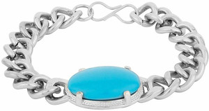 SILVOSWAN Stainless Steel Silver Coated Bracelet