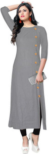 VISVA DESIGNER Women Solid Straight Kurta