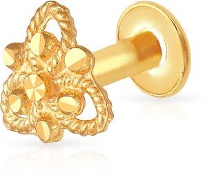 MALABAR GOLD & DIAMONDS Gold Nose Pin for Women 22kt Yellow Gold Stud